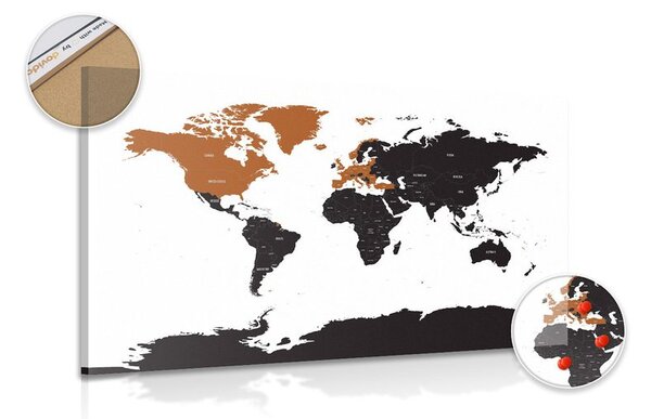 Πίνακας σε φελλό μοντέρνος χάρτης με αντίθεση