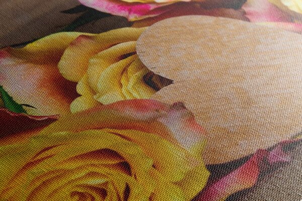 Πίνακας σε καμβά κίτρινα τριαντάφυλλα για την ημέρα του Αγίου Βαλεντίνου