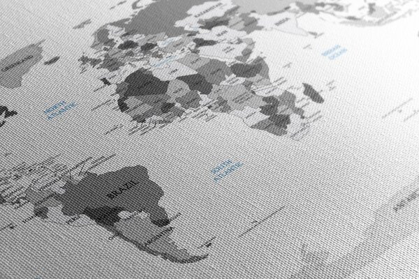 Πίνακας σε φελλό ασπρόμαυρος χάρτης με μπλε αντίθεση