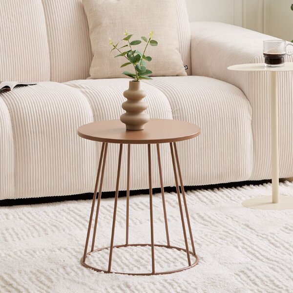 Βοηθητικό Τραπεζάκι (Φ38x42) A-S Latte Terracotta 213065B