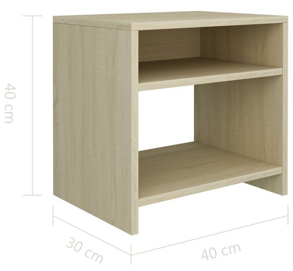 Κομοδίνο Χρώμα Sonoma Δρυς 40 x 30 x 40 εκ. από Επεξ. Ξύλο - Καφέ