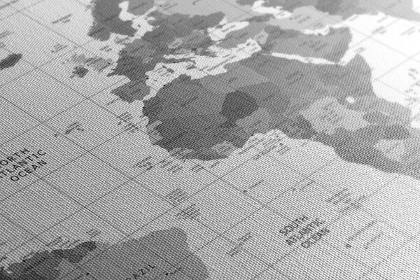 Πίνακας σε φελλό γκρι χάρτης σε λευκό φόντο