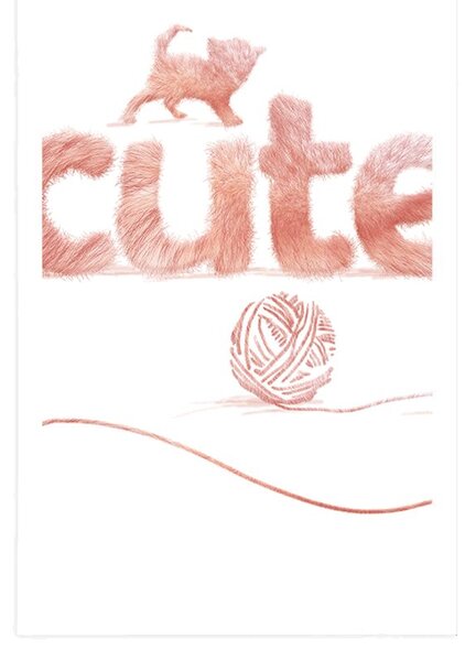 Αφίσα γάτα με την επιγραφή Cute