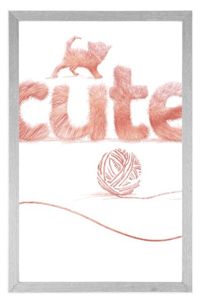 Αφίσα γάτα με την επιγραφή Cute