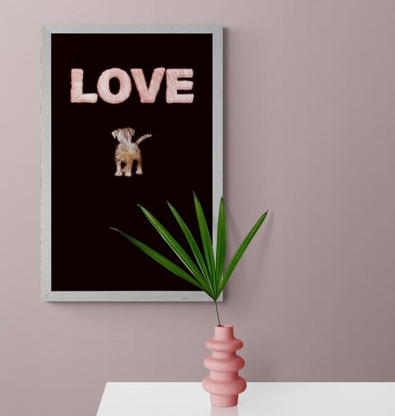Αφίσα σκυλάκι με επιγραφή Love