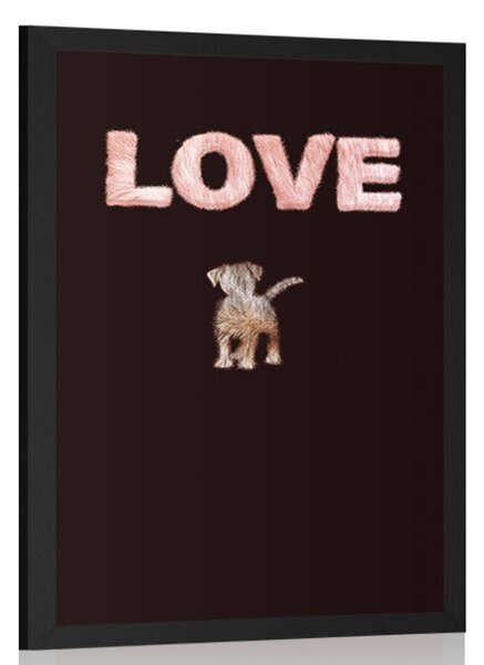 Αφίσα σκυλάκι με επιγραφή Love