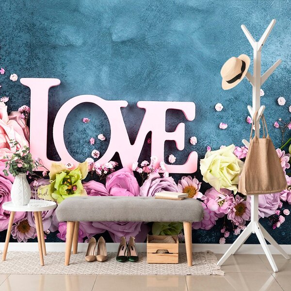 Φωτοταπετσαρία επιγραφή Love