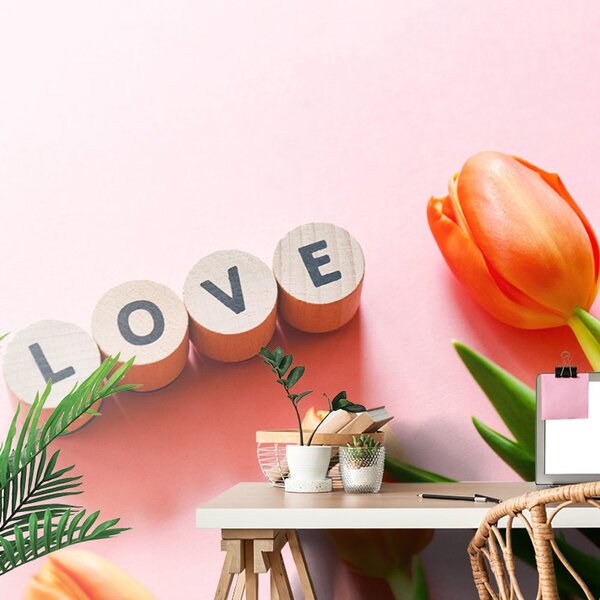 Φωτοταπετσαρία ζάρια με την επιγραφή Love