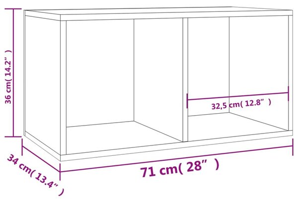 Έπιπλο Δίσκων Βινυλίου Γκρι Σκυρ. 71x34x36 εκ. Επεξεργ. Ξύλο - Γκρι