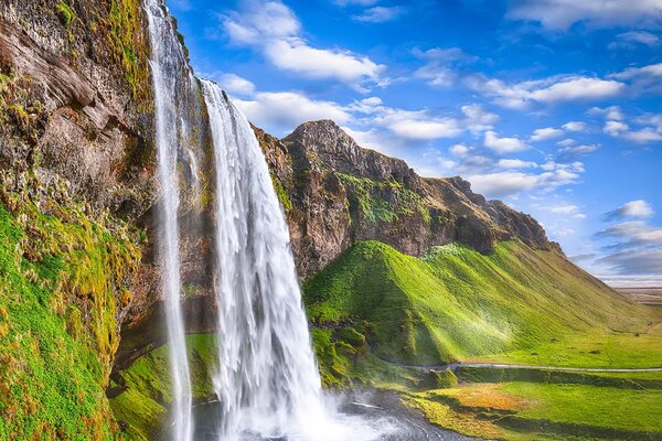 Φωτοταπετσαρία καταρράκτης Seljalandsfoss