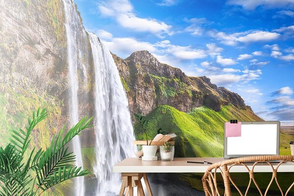 Φωτοταπετσαρία καταρράκτης Seljalandsfoss