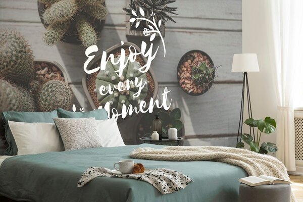 Ταπετσαρία τοίχου με απόφθεγμα - Enjoy every moment