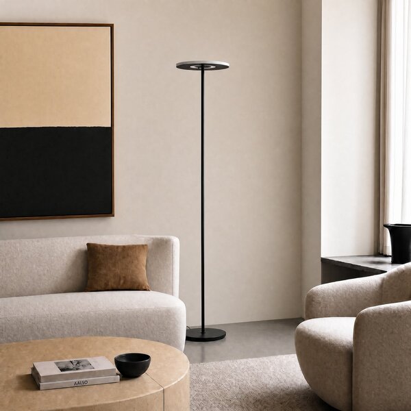 Lucande Λάμπα δαπέδου LED Raymond, χρώμα τιτανίου, CCT, με δυνατότητα ρύθμισης, ρυθμιζόμενος, Μεταλλικό, Σαλόνι / τραπεζαρία, Μέταλλο, σύγχρονο