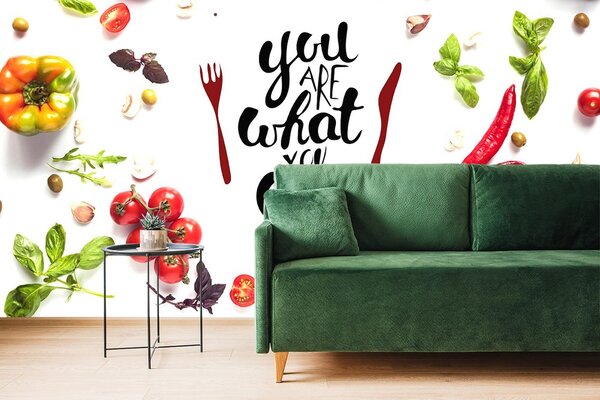 Ταπετσαρία τοίχου με επιγραφή - You are what you eat