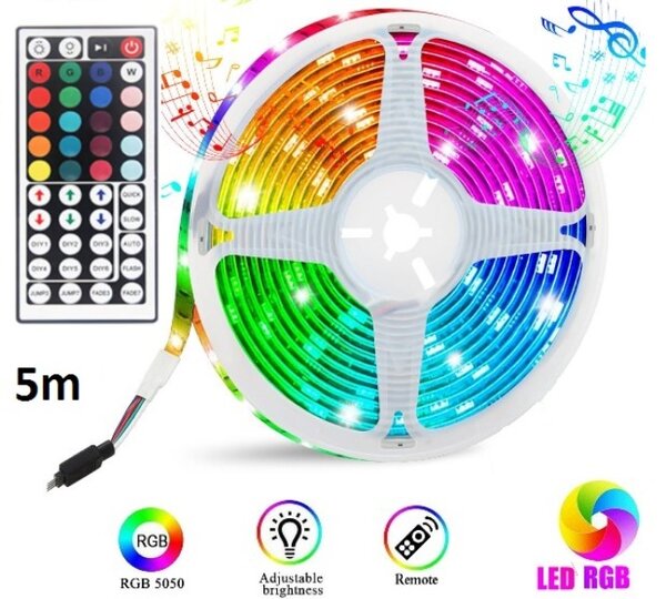 Ταινία φώτα LED RGB 5m με τηλεχειριστήριο Q-DT55 ANDOWL Andowl