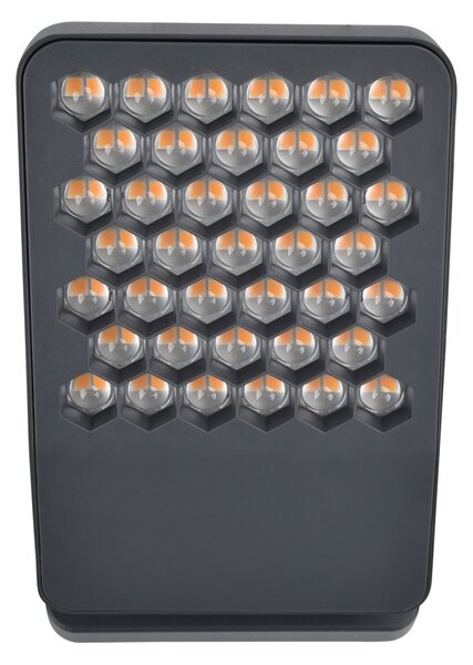 LUTEC Εξωτερικός φωτιστικός τοίχου LED ATLANTIS, σκούρο γκρι, 22 cm, μέταλλο, IP54, Γκρι, Αλουμίνιο, σύγχρονο