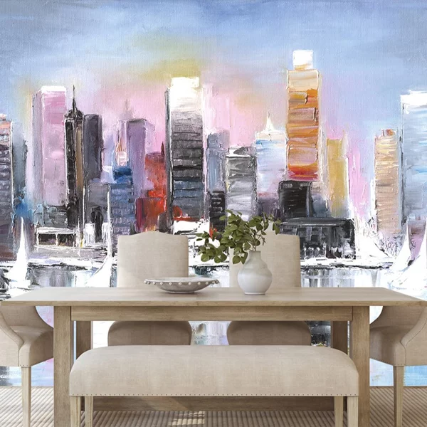 Ταπετσαρία τοίχου παραθαλάσσια πόλη