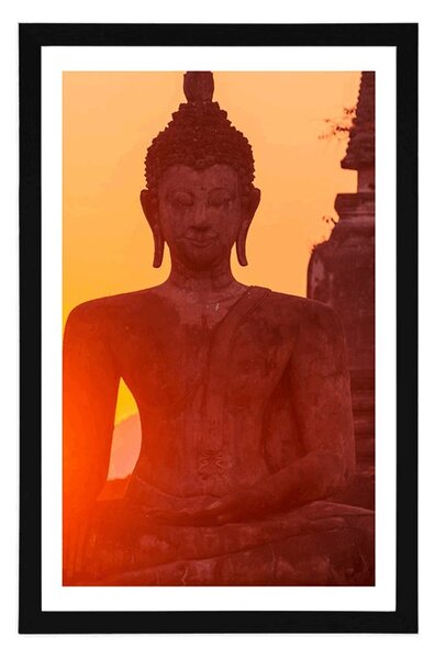 Αφίσα άγαλμα του Βούδα ανάμεσα σε πέτρες
