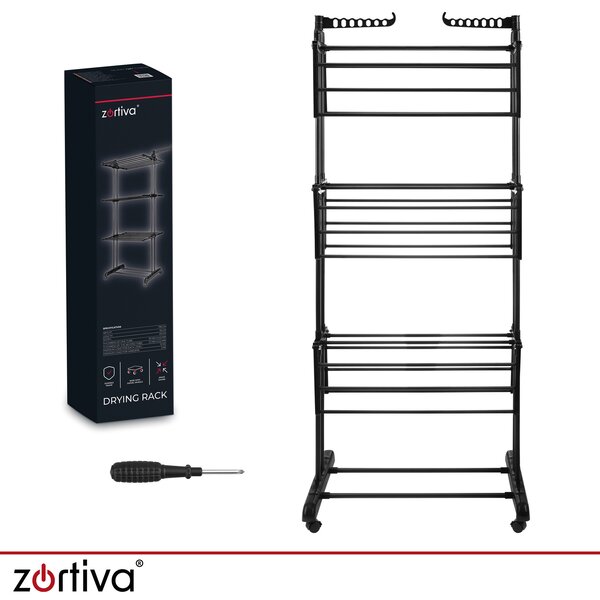 Πτυσσόμενη απλώστρα ρούχων Zortiva 27129 - κάθετη, με 3 επίπεδα