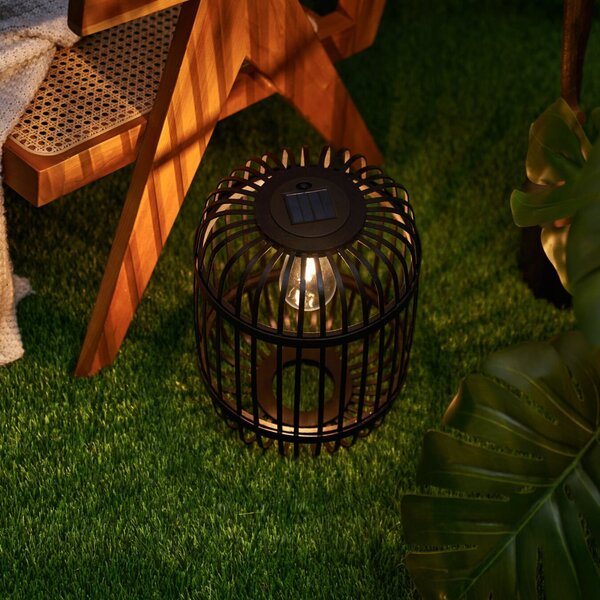 Pauleen LED ηλιακή επιτραπέζια λάμπα SUNSHINE RAY μαύρη 25 cm IP44, Μαύρο, Μπαμπού, Νεανική διαβίωση