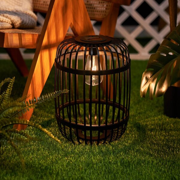 Pauleen LED ηλιακή επιτραπέζια λάμπα SUNSHINE RAY μαύρη 25 cm IP44, Μαύρο, Μπαμπού, Νεανική διαβίωση