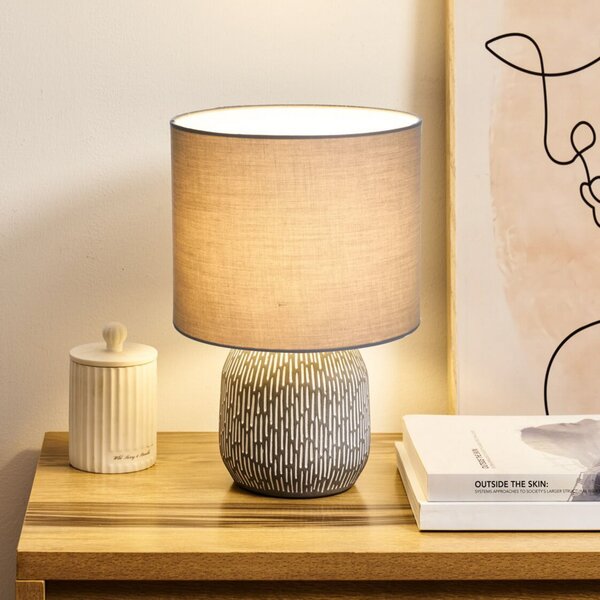 Pauleen Επιτραπέζιο φωτιστικό PLAYFUL GLIMMER, μπεζ, ύψος 35 cm, Καφέ / Σκουριάς, Σαλόνι / τραπεζαρία, Ύφασμα / Κλωστοϋφαντουργία, Νεανική διαβίωση