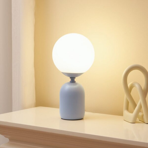 Pauleen Επιτραπέζιο φωτιστικό GLOWING CHARM, μπλε, ύψος 30 cm, Γκρι, Σαλόνι / τραπεζαρία, Γυαλί, Νεανική διαβίωση, Σφαίρα
