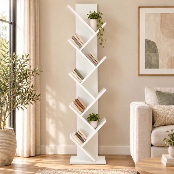 Βιβλιοθήκη Δαπέδου 8 Θέσεων (40x30x174) Spitishop Libro White