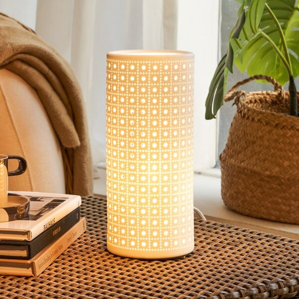 Pauleen Επιτραπέζιο φωτιστικό PURE SUNKISS, λευκό, ύψος 27 cm, πορσελάνη, Λευκό, Σαλόνι / τραπεζαρία, Κεραμικό υλικό, Νεανική διαβίωση