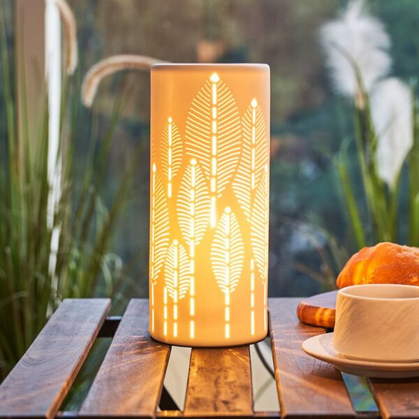 Pauleen Επιτραπέζιο φωτιστικό WARM SUNKISS, λευκό, ύψος 27 cm, πορσελάνη, Λευκό, Σαλόνι / τραπεζαρία, Κεραμικό υλικό, Νεανική διαβίωση