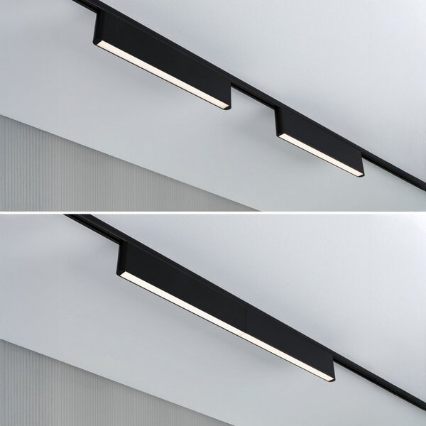 Paulmann URail LED φωτιστικό ράγας Ceris μαύρο 3.000 K 37 cm, ρυθμιζόμενος, Μαύρο, Σαλόνι / τραπεζαρία, Αλουμίνιο, σύγχρονο
