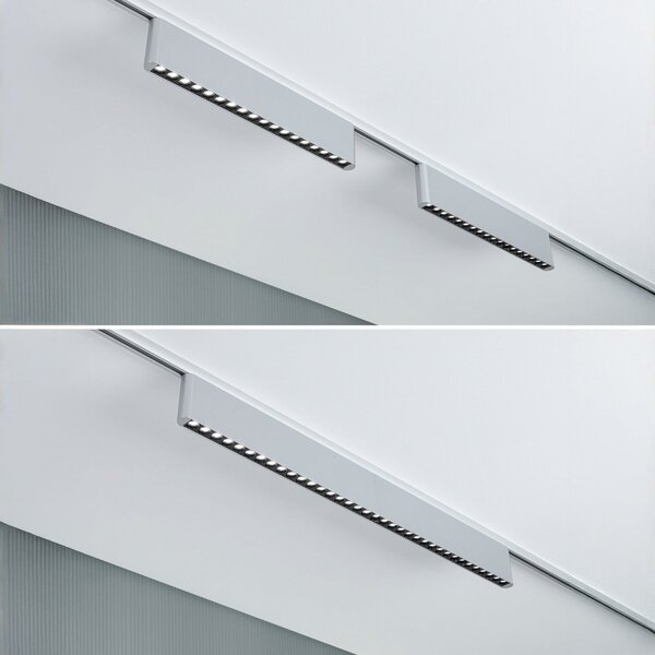Paulmann Λάμπα ράγας LED URail Zelos, χρώμιο, 4.000 K, 37 cm, ρυθμιζόμενος, Μεταλλικό, Σαλόνι / τραπεζαρία, Αλουμίνιο, σύγχρονο