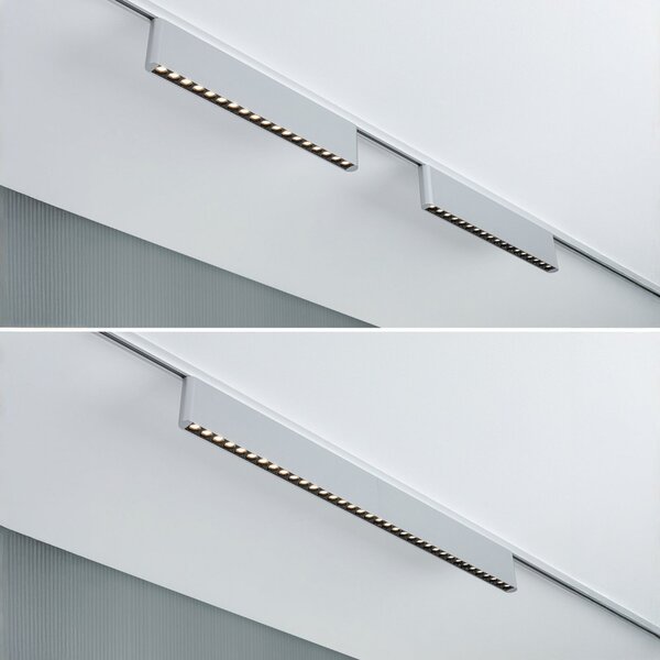 Paulmann Λάμπα ράγας LED URail Zelos, χρώμιο, 3.000 K, 37 cm, ρυθμιζόμενος, Μεταλλικό, Σαλόνι / τραπεζαρία, Αλουμίνιο, σύγχρονο