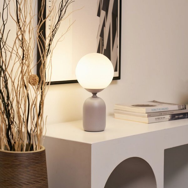 Pauleen Επιτραπέζιο φωτιστικό GLOWING CHARM, γκρι, 30 cm, κεραμικό/γυαλί, Γκρι, Σαλόνι / τραπεζαρία, Γυαλί, Νεανική διαβίωση, Σφαίρα