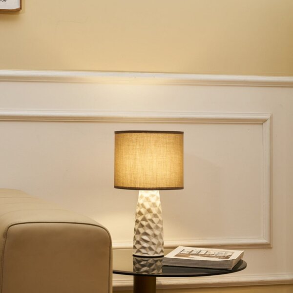 Pauleen Επιτραπέζιο φωτιστικό FANCY SCULPT, γκρι-μπεζ, ύψος 41 εκ., Μπεζ, Σαλόνι / τραπεζαρία, Ύφασμα / Κλωστοϋφαντουργία, Νεανική διαβίωση