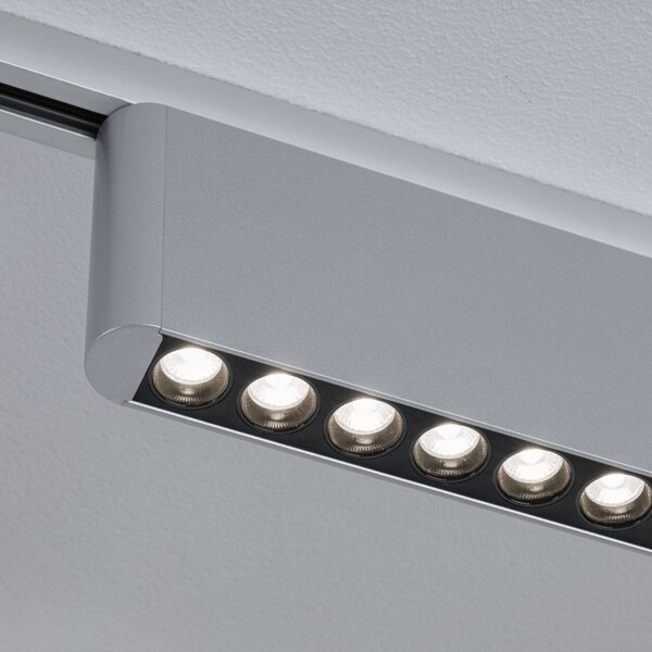 Paulmann Λάμπα ράγας LED URail Zelos, χρώμιο, 4.000 K, 37 cm, ρυθμιζόμενος, Μεταλλικό, Σαλόνι / τραπεζαρία, Αλουμίνιο, σύγχρονο