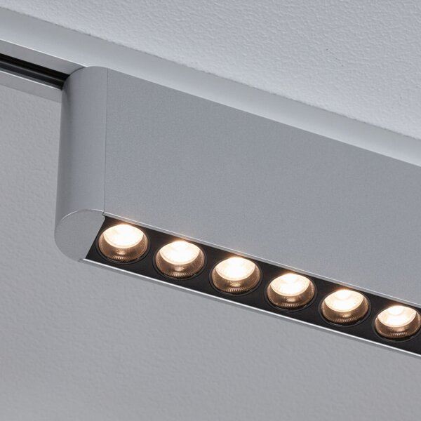 Paulmann Λάμπα ράγας LED URail Zelos, χρώμιο, 3.000 K, 37 cm, ρυθμιζόμενος, Μεταλλικό, Σαλόνι / τραπεζαρία, Αλουμίνιο, σύγχρονο
