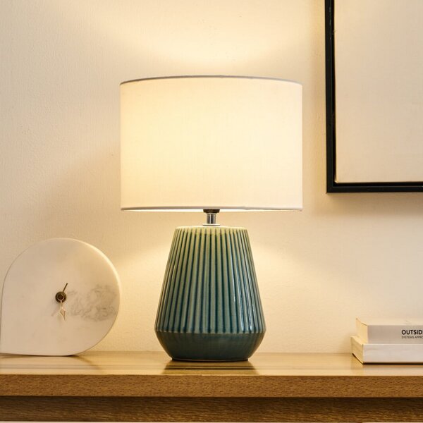 Pauleen Επιτραπέζιο φωτιστικό LOVE IT CLASSY, λευκό/πράσινο, ύψος 36 cm, Λευκό, Σαλόνι / τραπεζαρία, Ύφασμα / Κλωστοϋφαντουργία, Νεανική διαβίωση