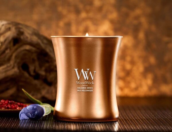 Αρωματικό Κερί Precious Metals WoodWick με άρωμα Volcanic Orris