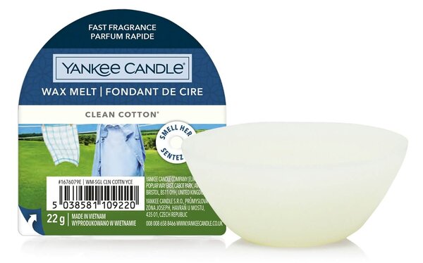 Αρωματικό Κερί Wax Melt Yankee Candle με διάρκεια καύσης έως 8 ώρες και άρωμα Clean Cotton