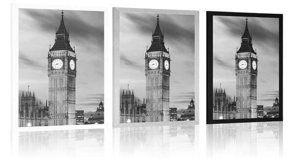 Αφίσα big Ben στο Λονδίνο σε ασπρόμαυρο