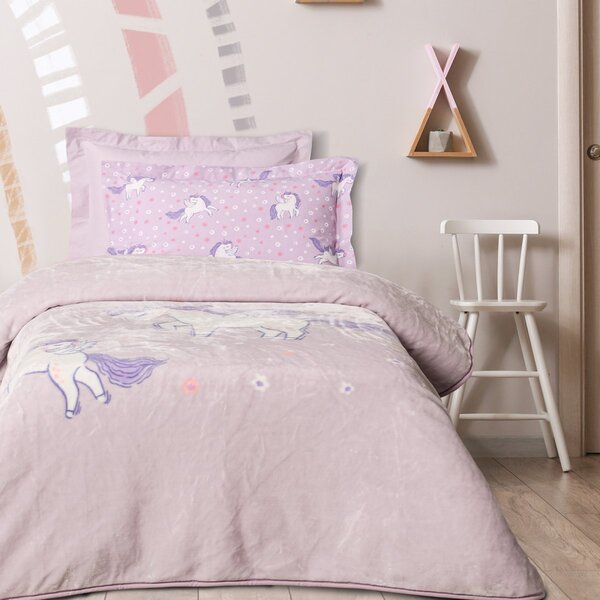 Κουβέρτα Βελουτέ Μονή (160x220) Das Kids 4988 Lilac