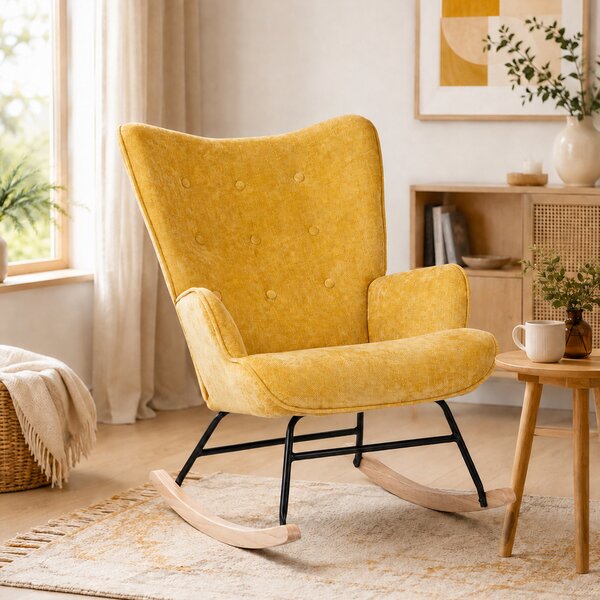 Κουνιστή Πολυθρόνα (85x68x91) Spitishop San Diego Yellow