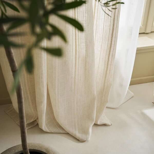 Κουρτίνα (140x280) Με Τρουκς Gofis Home Odelina Off White 103/05