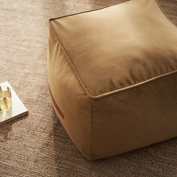 Πουφ (50x50x40) Gofis Home Winter Gold Brown 711/03