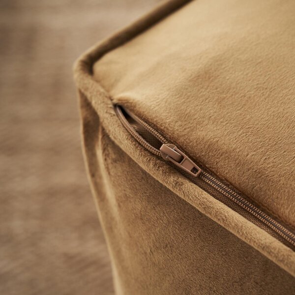 Πουφ (50x50x40) Gofis Home Winter Gold Brown 711/03