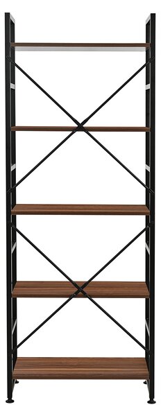 Ραφιέρα Δαπέδου 5 Θέσεων (60x35x159) Spitishop Nuez Walnut/Black