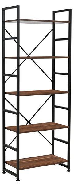Ραφιέρα Δαπέδου 5 Θέσεων (60x35x159) Spitishop Nuez Walnut/Black