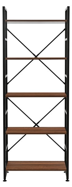 Ραφιέρα Δαπέδου 5 Θέσεων (60x35x159) Spitishop Nuez Walnut/Black