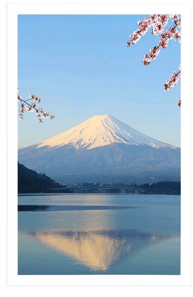 Αφίσα θέα από τη λίμνη στο Fuji